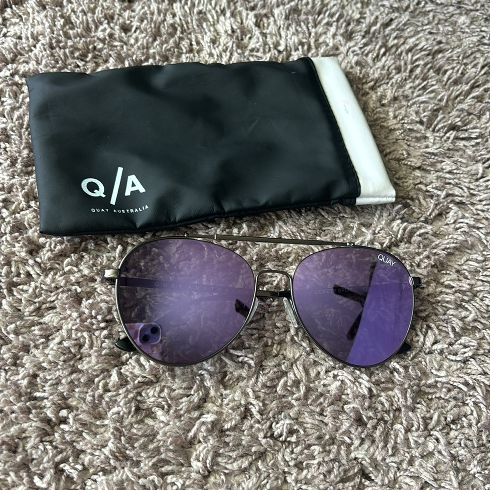 Quay Purple Aviator Sunglasses